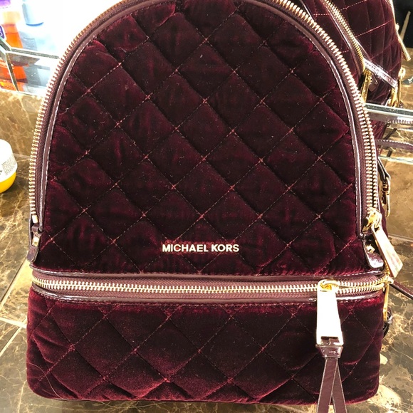 michael kors burgundy backpack